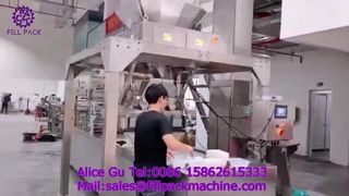 خط تولید توزین و پرکن خطی 2250 J123 با آب بندی فیلم رول برای قارچ در پلاستی