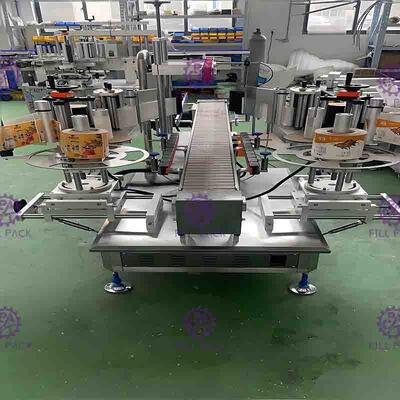 SUS304 40 متر / دقیقه خودکار برچسب زدن بطری تخت دستگاه دو طرفه