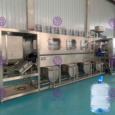 دستگاه پرکن آب 5 گالن تمام اتوماتیک 300BPH برای خط تولید آب آشامیدنی بشکه ای 18.9 لیتری