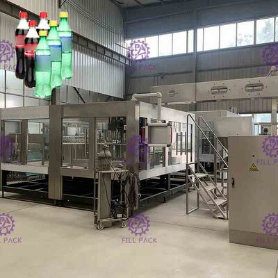 PLC کنترل 3 در 1 ماشین پرکن نوشابه گازدار برای بطری های PET