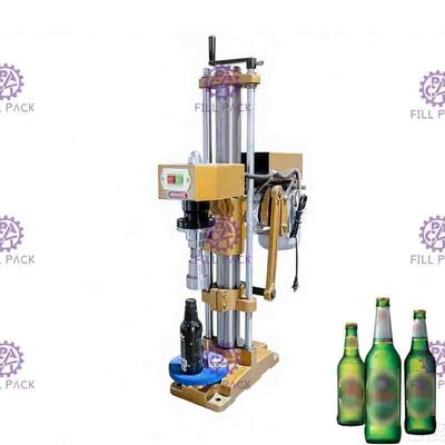دستی دستگاه درب پرکننده نوشیدنی گازدار نیمه خودکار بطری شیشه ای آبجو