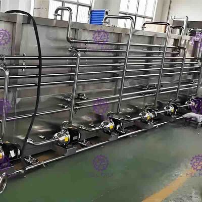 دستگاه بسته بندی بطری بسته بندی ماشین آلات بازیافت آب پاستوریزه با اسپری نازل
