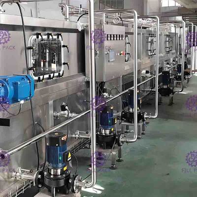 دستگاه خنک کننده آب بطری شیشه ای 36 ℃ - 85 ℃ برای ماشین پرکن داغ