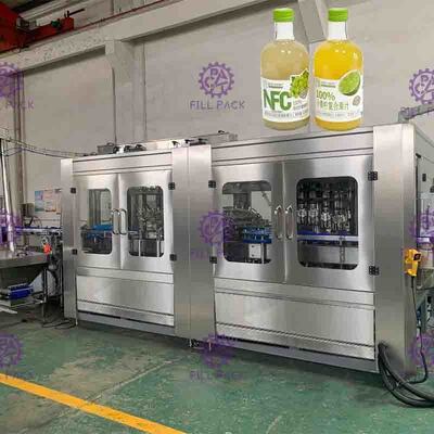 Full Auto 8000BPH Metal Caps Fruit آب میوه پر کننده کنترل صفحه لمسی