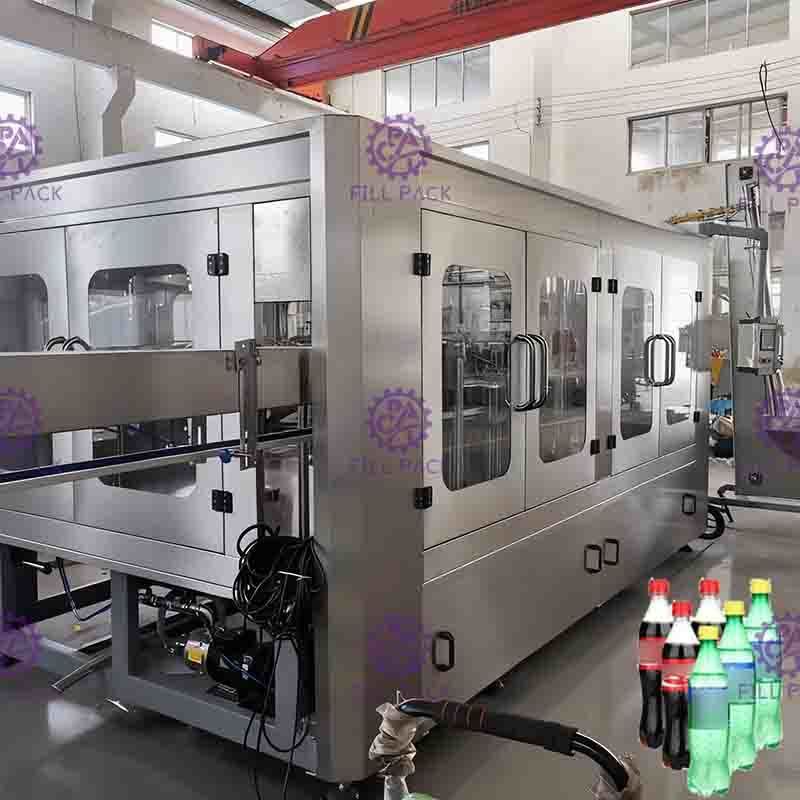 PLC کنترل 3 در 1 دستگاه پرکن نوشابه گازدار برای بطری PET 0.3L-2L