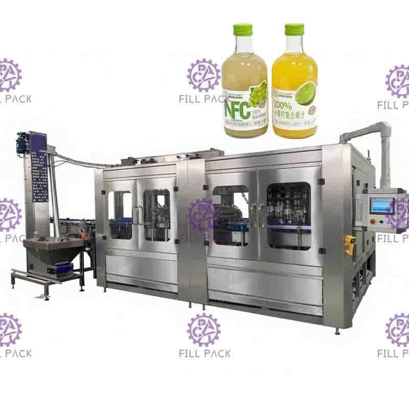 دستگاه پرکن بطری شیشه ای برنج صنعتی 3 - در - 1 خط پر کردن داغ